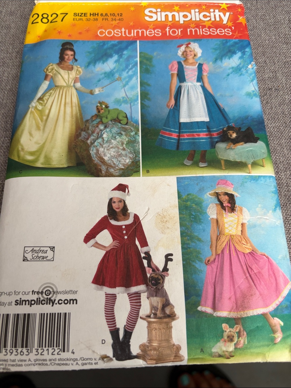 Simplicity Kids Costume Pattern Pack — Yellow, Blue, Pink, Red